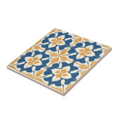 Blue and Gold Pattern Ceramic Tile Tegeltje (Zijkant)