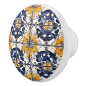 Blue and Gold Pattern  Keramische Knop (Rechts)