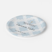 Blue and Gold Personalized Baby Christening Papieren Bordje (Gekanteld)