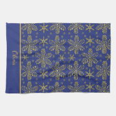 Blue and Gold Personalized Theedoek (Horizontaal)