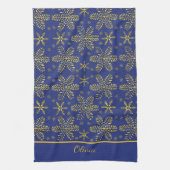 Blue and Gold Personalized Theedoek (Verticaal)