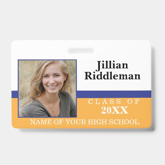 Blue and Gold Photo Event Badge (Front)