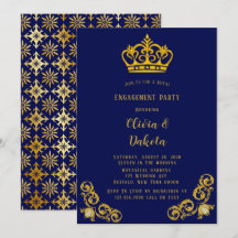 Blue and Gold Royal Wedding Engagement Party uitno