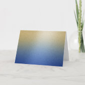Blue and Gold Snowflake Shimmer Vakantie Kaart (Achterkant)