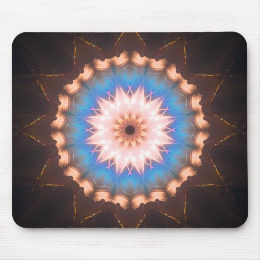Blue and Gold Star-Shaped Mandala Muismat (Voorkant)