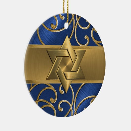 Blue and Gold Star van David Ornament (Rechts)
