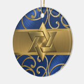 Blue and Gold Star van David Ornament (Links)