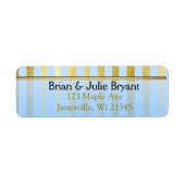 Blue and Gold Striped Return Address Label (Voorkant)