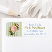 Blue and Gold Striped Roos Return Address Label (Insitu)