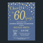 Blue and Gold Surprise 60th Birthday Diamond Kaart<br><div class="desc">Verrassend 60e verjaardag Uitnodiging met Blauwe en Gouden Glitter Diamond Achtergrond. Gold Confetti. Volwassen verjaardag. Mannelijke Mannen of vrouwen: Birthday. Voor verdere aanpassing,  te klikken gelieve de knoop "van de Aanpassing het"en ons ontwerphulpmiddel te gebruiken om deze sjabloon te wijzigen.</div>