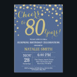 Blue and Gold Surprise 80th Birthday Diamond Kaart<br><div class="desc">Verrassend 80e verjaardag Uitnodiging met Blauwe en Gold Glitter Diamond Achtergrond. Gold Confetti. Volwassen verjaardag. Mannelijke Mannen of vrouwen: Birthday. Voor verdere aanpassing,  te klikken gelieve de knoop "van de Aanpassing het"en ons ontwerphulpmiddel te gebruiken om deze sjabloon te wijzigen.</div>