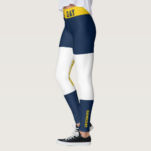 Blue and Gold Team Spirit Gameday Leggings