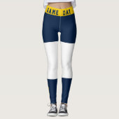 Blue and Gold Team Spirit Gameday Leggings (Voorkant)