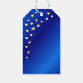 Blue and Gold Thank You 50th Birthday Favor Cadeaulabel (Achterkant)