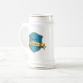 Blue and Gold Tone Plaque Best Man Wedding Stein Bierpul (Voorkant links)
