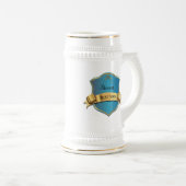 Blue and Gold Tone Plaque Best Man Wedding Stein Bierpul (Voorkant rechts)