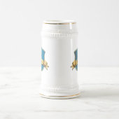 Blue and Gold Tone Plaque Best Man Wedding Stein Bierpul (Center)