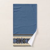 Blue and Gold Victorian Border Bad Handdoek (Handdoek)