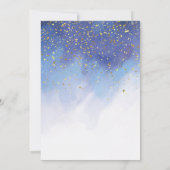 Blue and Gold Waterverf Boy Christening Kaart (Achterkant)