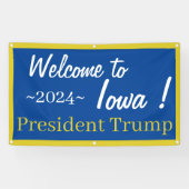 Blue and Gold Welkom in Iowa Mr. President! Spando Spandoek (Horizontaal)