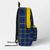 Blue and gold yellow checkered plaid Pittsburgh Bedrukte Rugzak (Links)
