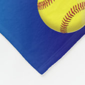 Blue and Gold Yellow Personal Softball Blanket Fleece Deken (Hoek)