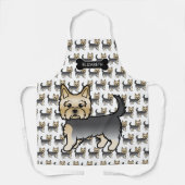 Blue and Gold Yorkshire Terrier Cute Dogs & Name Schort (Voorkant)