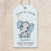 Blue and Gray Elephant Baby Shower boy Cadeaulabel