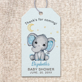 Blue and Gray Elephant Baby Shower boy Cadeaulabel