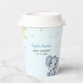 Blue and Gray Elephant Baby Shower  Papieren Bekers (Achterkant)