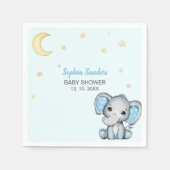 Blue and Gray Elephant Baby Shower  Servet (Voorkant)