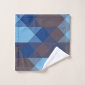 Blue and Gray geometric Bad Handdoek (Wasdoekje)