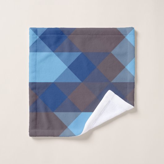 Blue and Gray geometric Bad Handdoek (Wasdoekje)