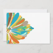 Blue and Green Chrysanthemum Wedding Invitation Kaart (Achterkant)