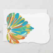 Blue and Green Chrysanthemum Wedding Invitation Kaart (Achterkant)