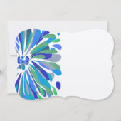 Blue and Green Chrysanthemum Wedding Invitation Kaart (Achterkant)