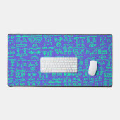 Blue and Green Doodle Desk Mat – Abstract Artistic (Keyboard & Muis)