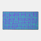Blue and Green Doodle Desk Mat – Abstract Artistic (Voorkant)