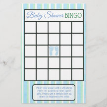 Blue and Green Footprint Boy baby shower games