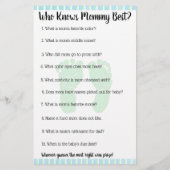 Blue and Green Footprint Boy baby shower games Flyer (Achterkant)