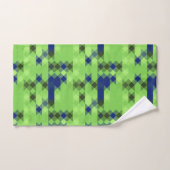 blue and green geometric pattern bad handdoek (Handdoek)