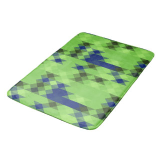blue and green geometric pattern badmat