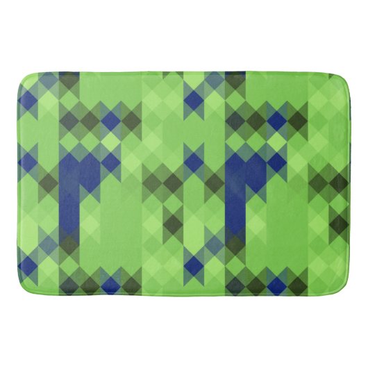 blue and green geometric pattern badmat (Voorkant)