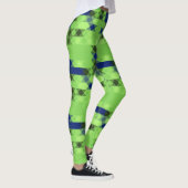blue and green geometric pattern leggings (Rechts)
