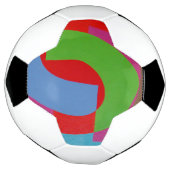 Blue and Green Geometric Pattern Soccer Ball Voetbal (Gedraaid)