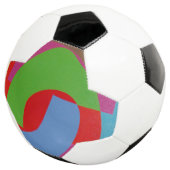 Blue and Green Geometric Pattern Soccer Ball Voetbal (Drie kwart)