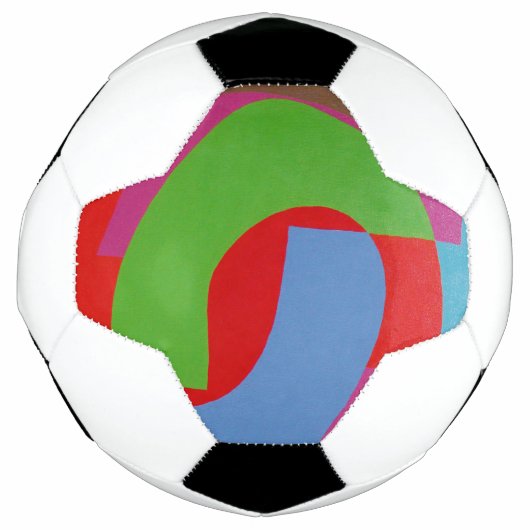 Blue and Green Geometric Pattern Soccer Ball Voetbal (Voorkant)