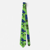 blue and green geometric pattern stropdas (Voorkant)