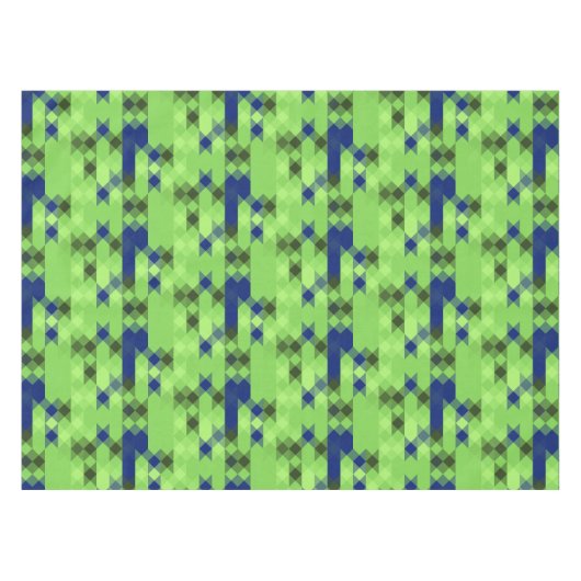 blue and green geometric pattern tafelkleed (Voorkant (Horizontaal))