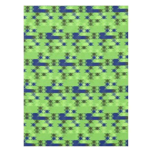 blue and green geometric pattern tafelkleed (Voorkant)
